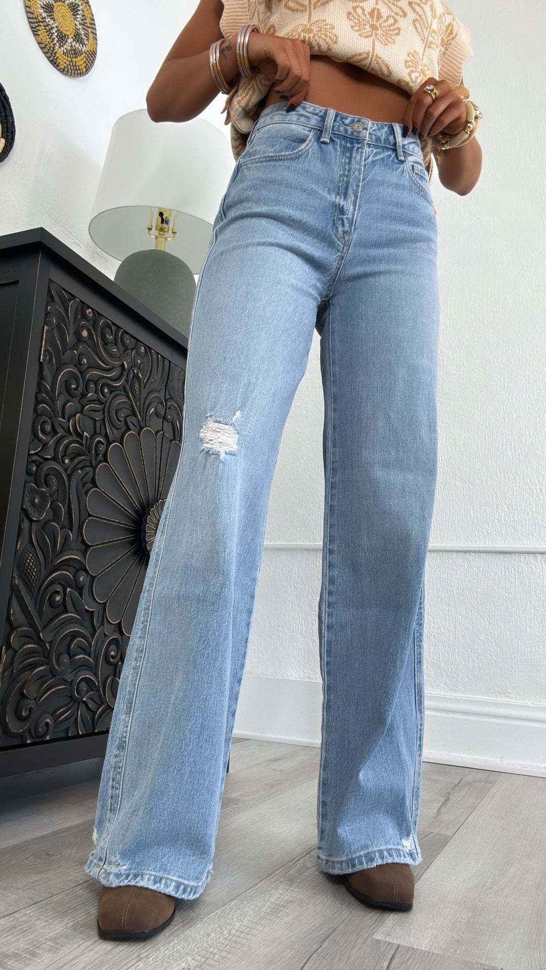 Knix High Rise Wide Leg Jean, VERVET