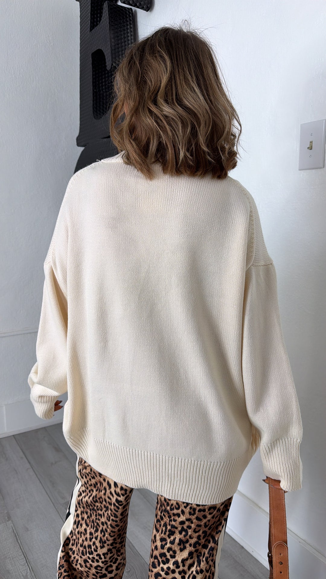 Soft Ember Mock Neck Sweater, Cream