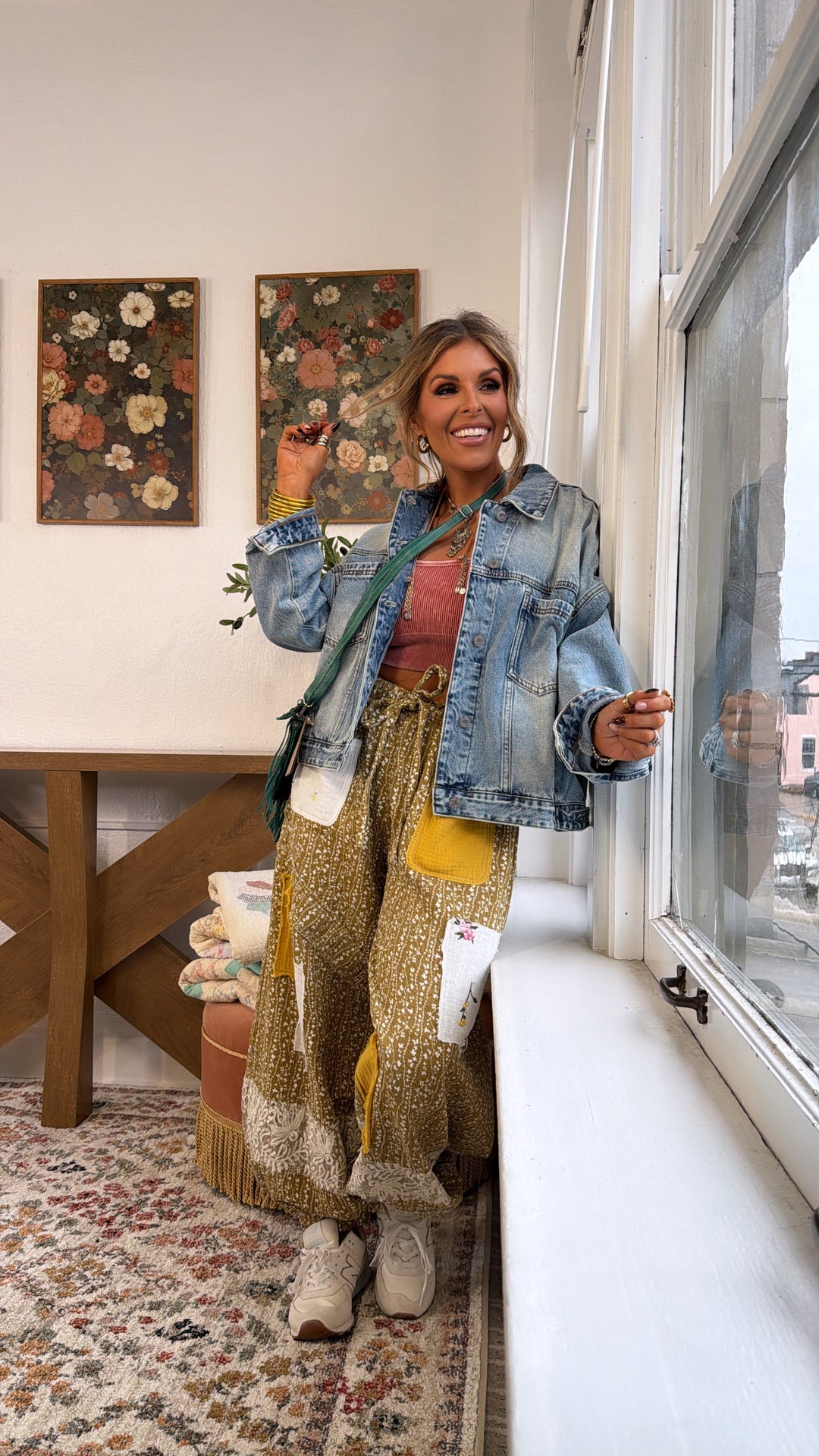 Golden Hour Patched Jogger, Mustard