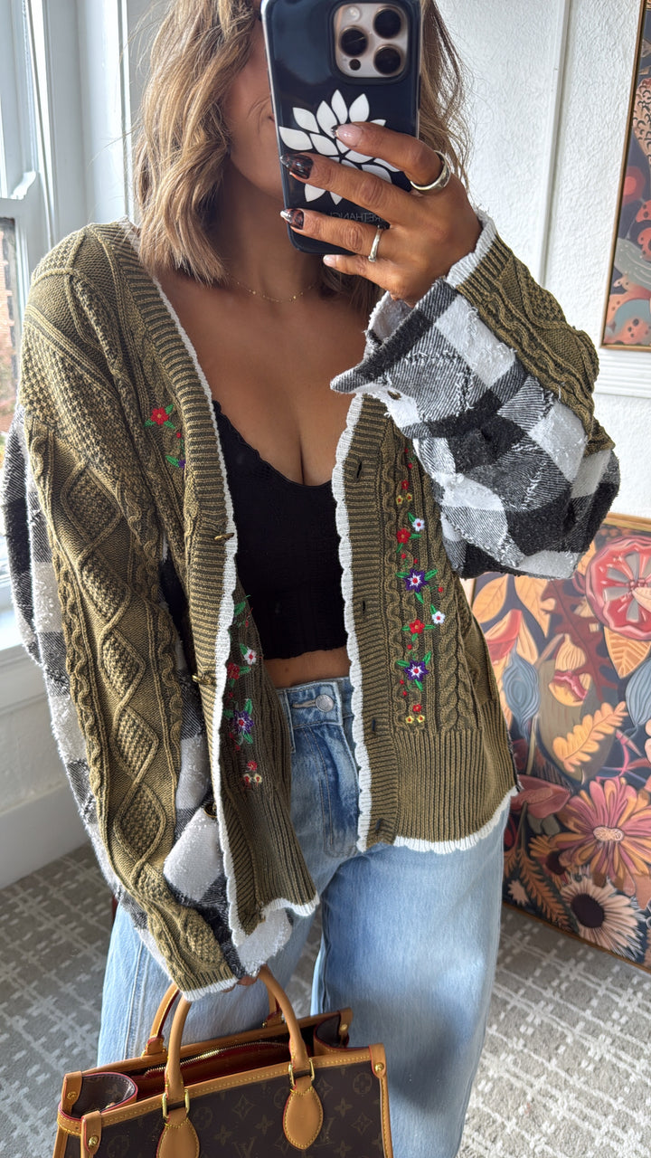 Edna Mae Knit Cardigan, Olive