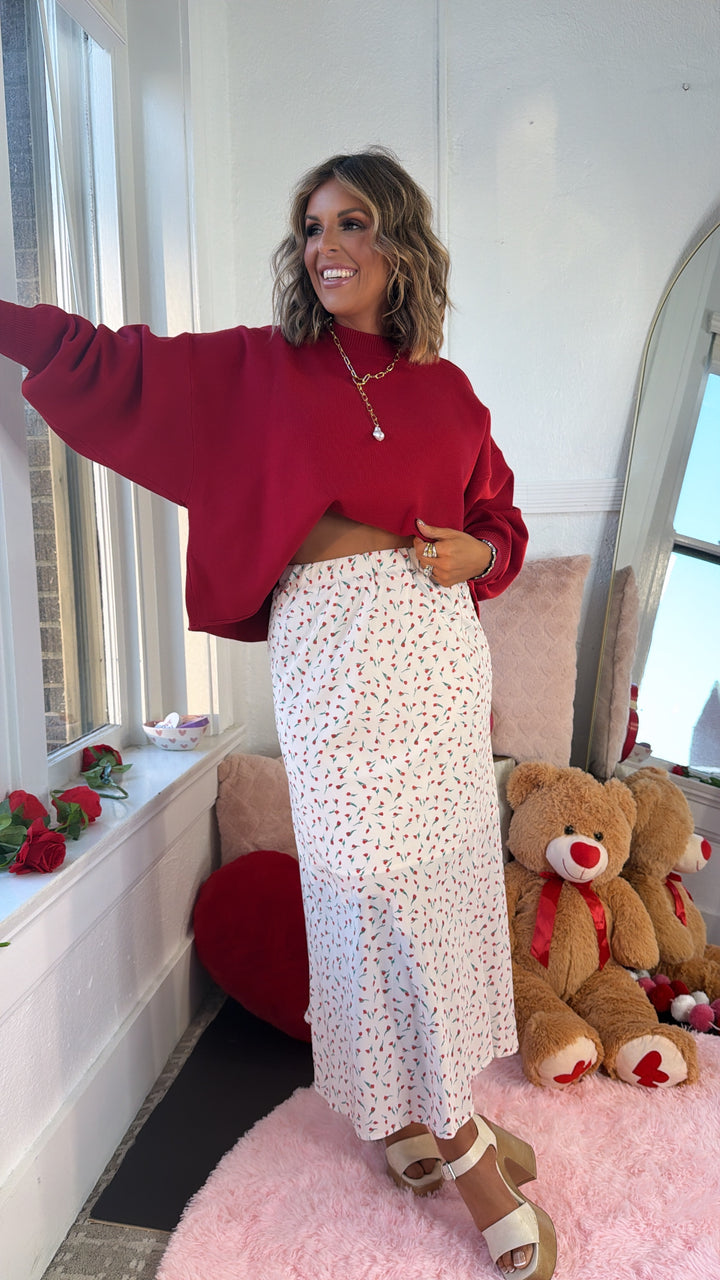 Here To Charm Floral Maxi Pencil Skirt