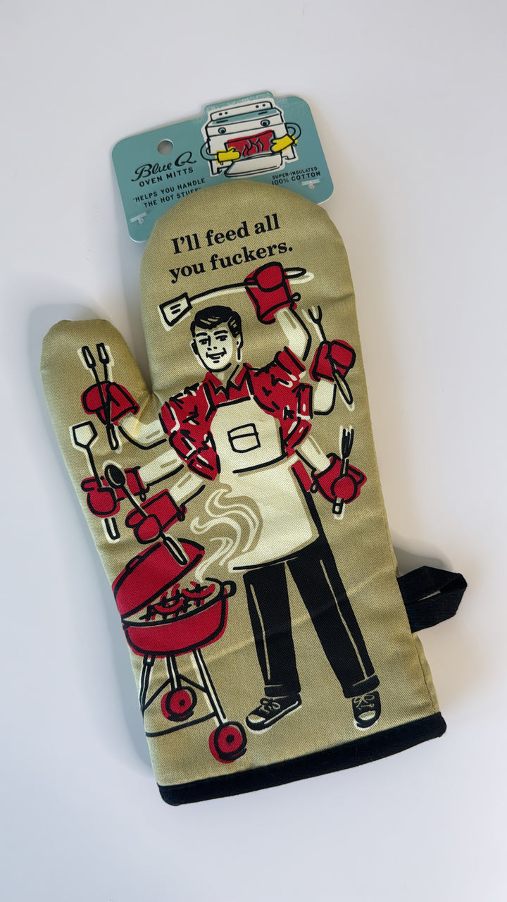 Blue Q Oven Mitt - Feed You F******
