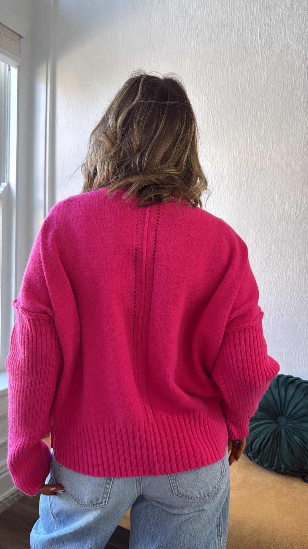 The Cozy Edit Sweater, Hot Pink
