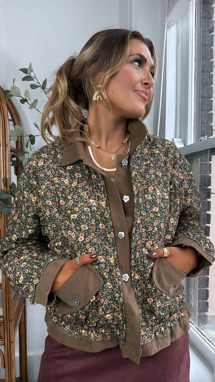 Garden Of Us Jacket, Chocolate Floral