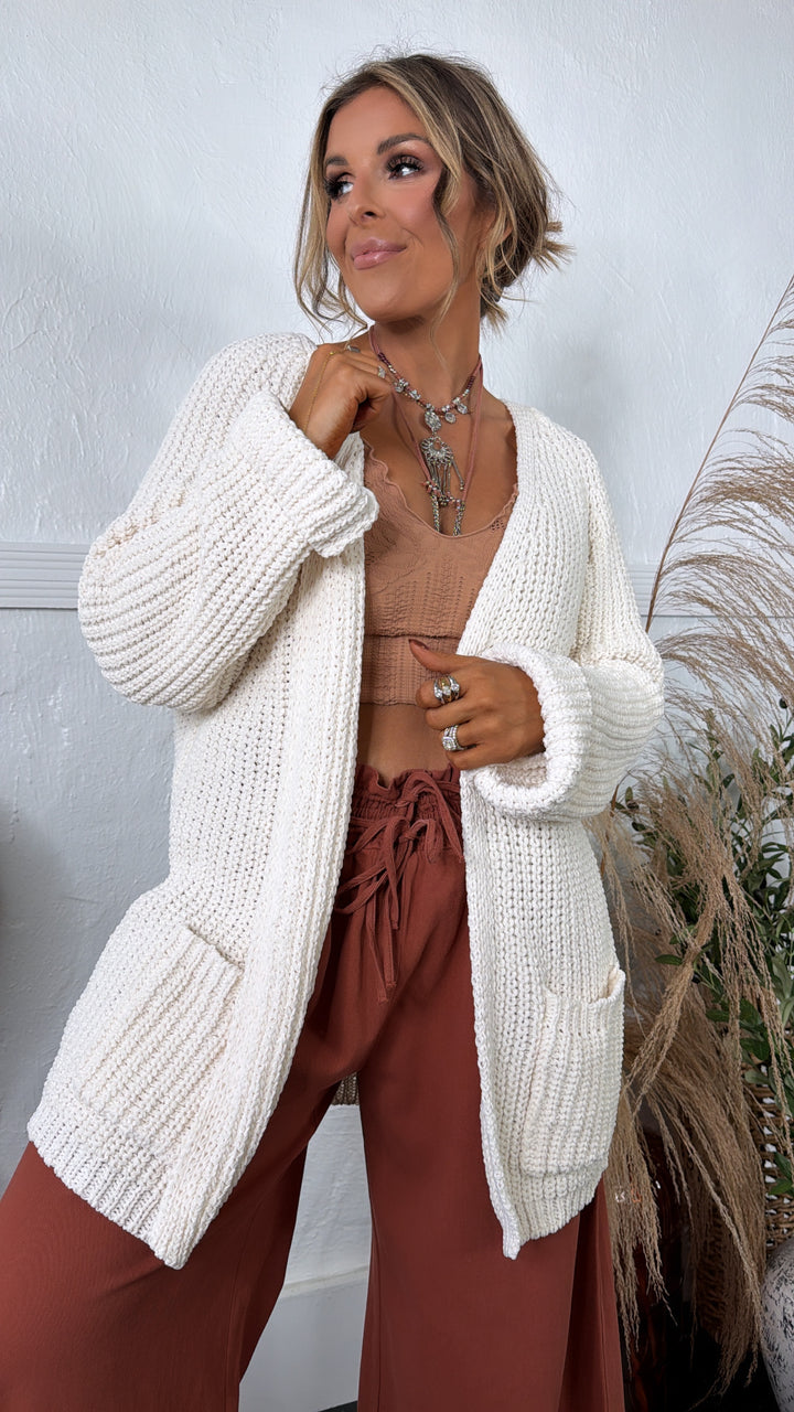 All Seasons Knit Cardigan, Powder Cream