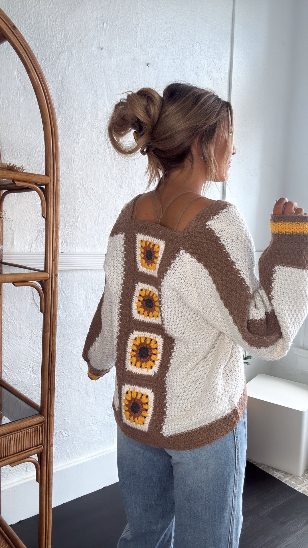 Sunflower Patch Cardigan, Brown
