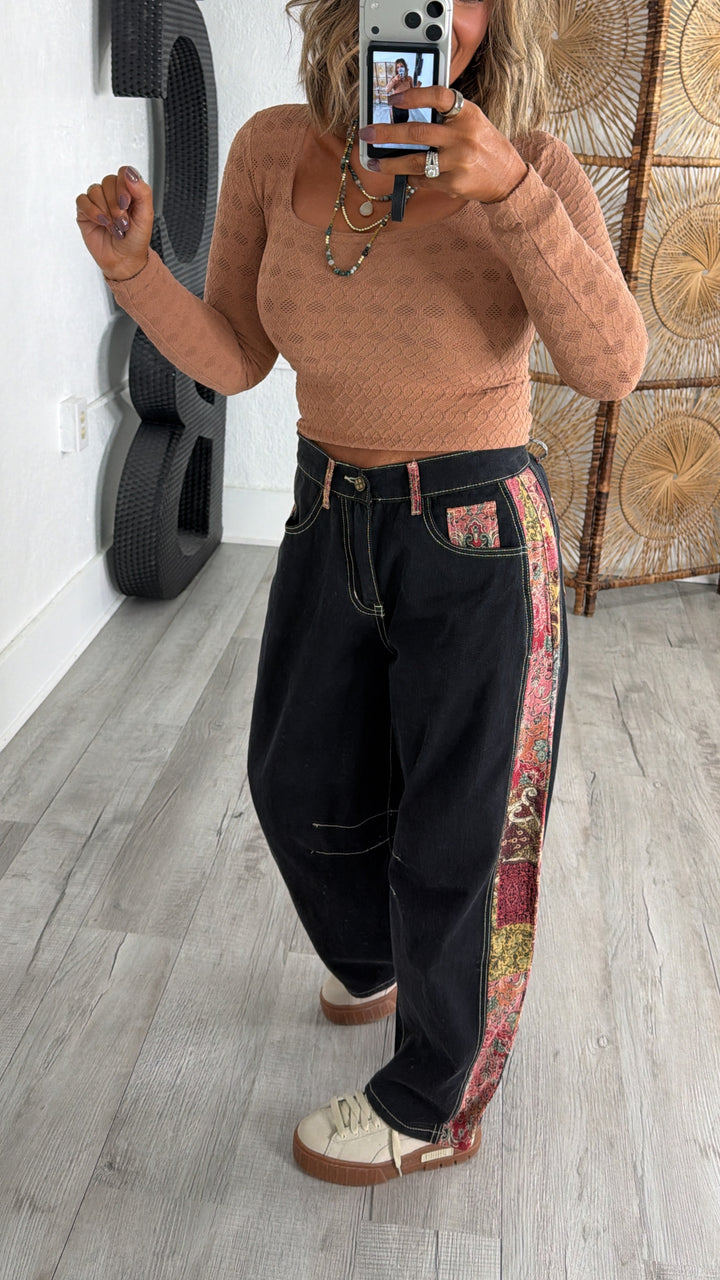 Paisley Grove Barrel Pant, Black