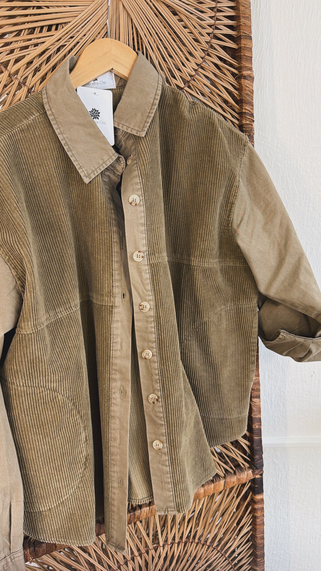 Pine Crest Lightweight Corduroy Shacket, Mocha