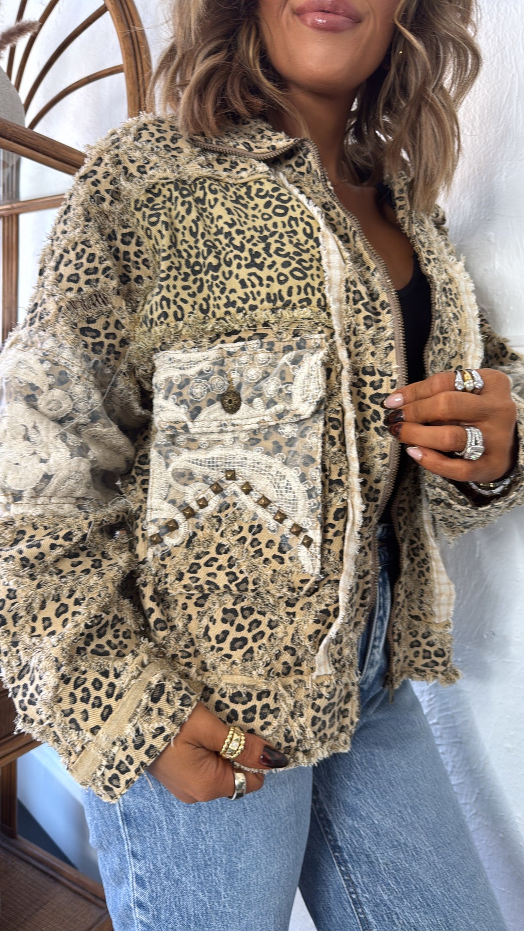 Untamed Leopard Jacket, Tan Leopard