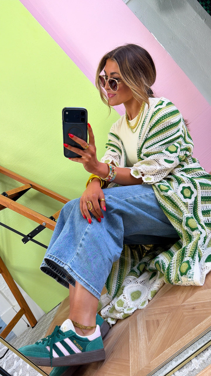 Lemon Lime Citrus Cardigan, Green Multi