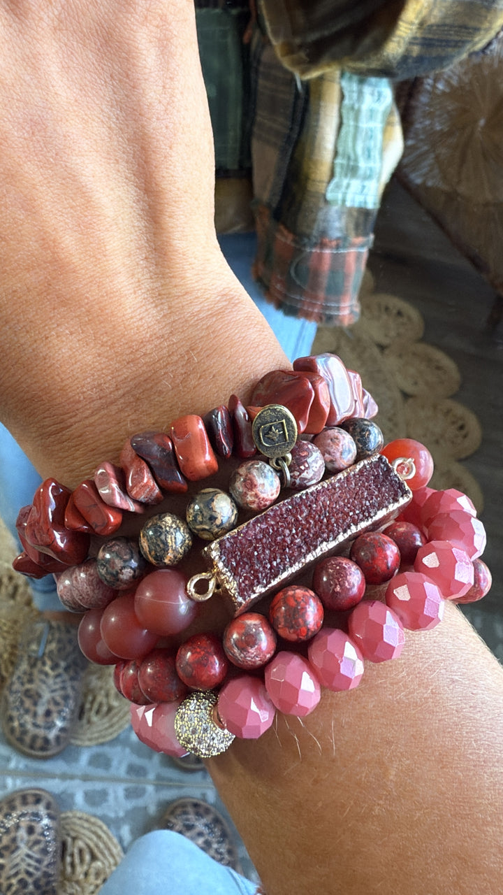 Masely Bracelet Set, Red