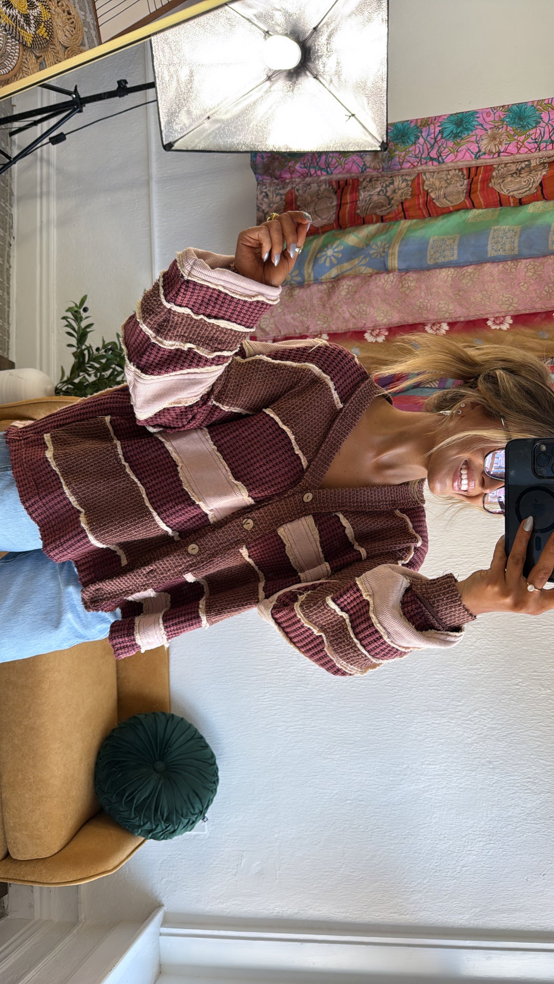 Lilou Vintage Cardigan, Wine Combo