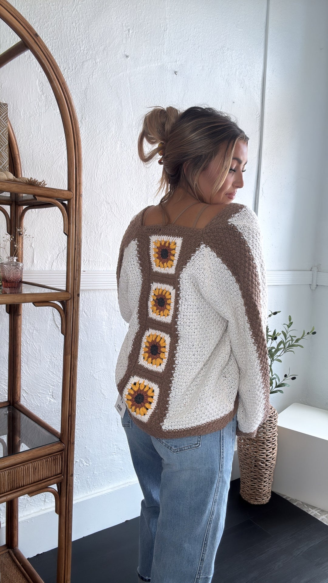 Sunflower Patch Cardigan, Brown