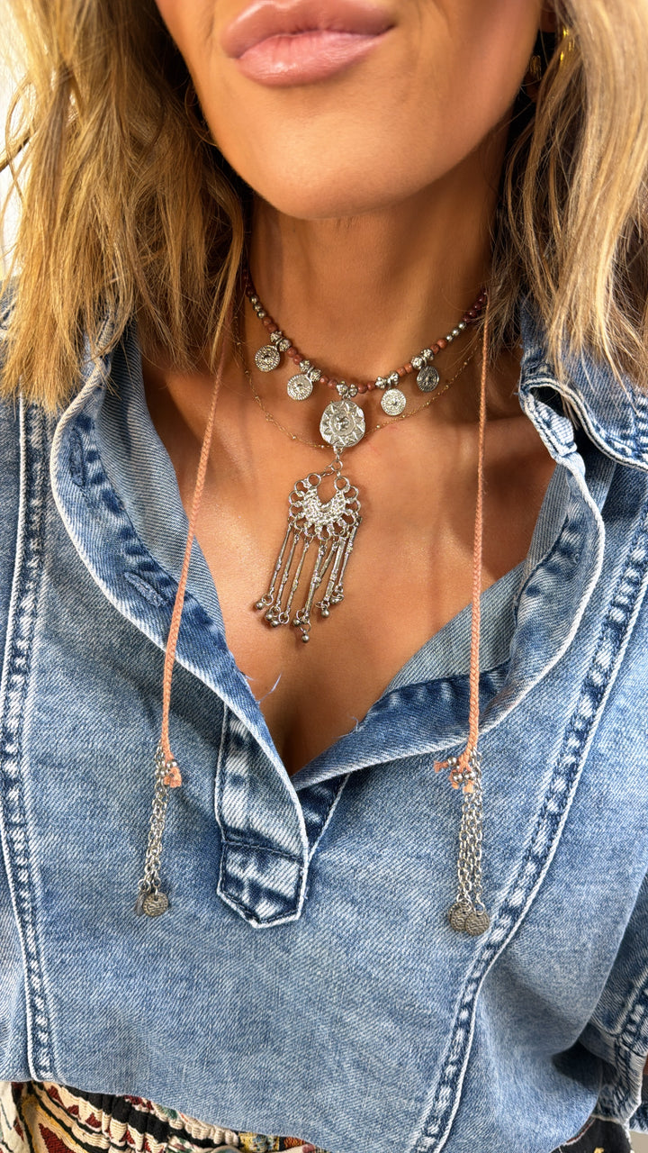 The Rusted Bloom Necklace, Silver