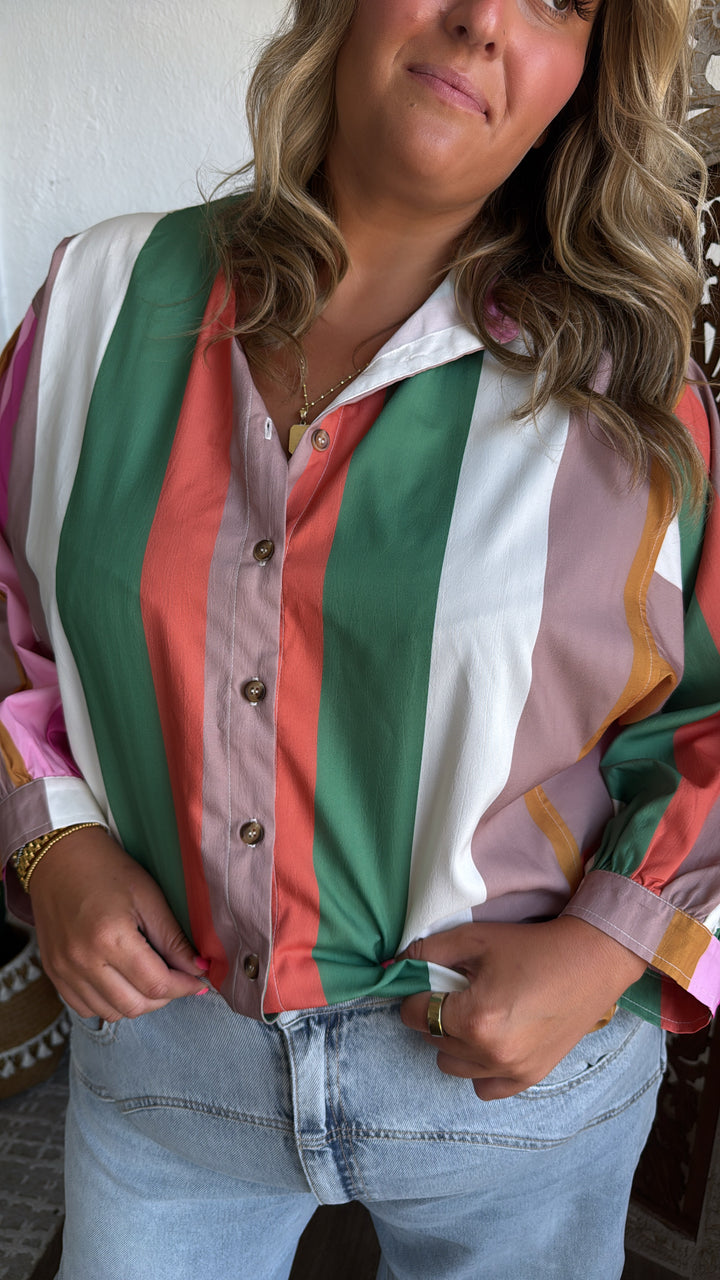 All Retro Multi Color Striped Top