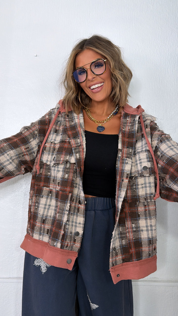 Birch Cabin Flannel Terracotta/Choc Multi