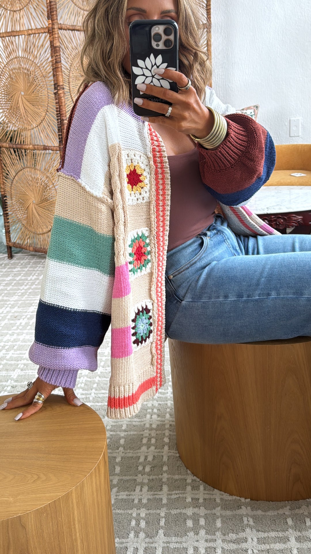 Sophie Color block Cardigan, Multi