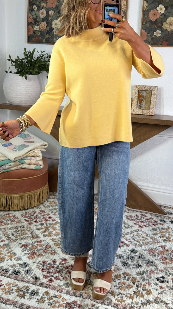 Slate Edit Knit Sweater, Mellow Yellow