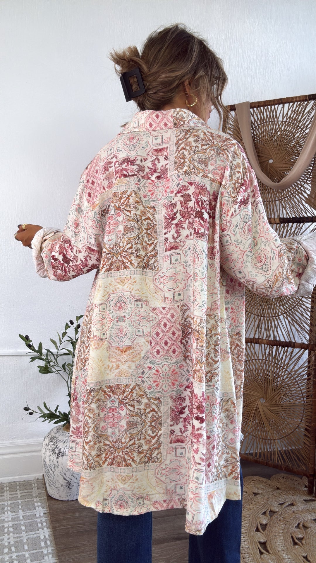 Meadow Sway Button Down, Ivory Multi