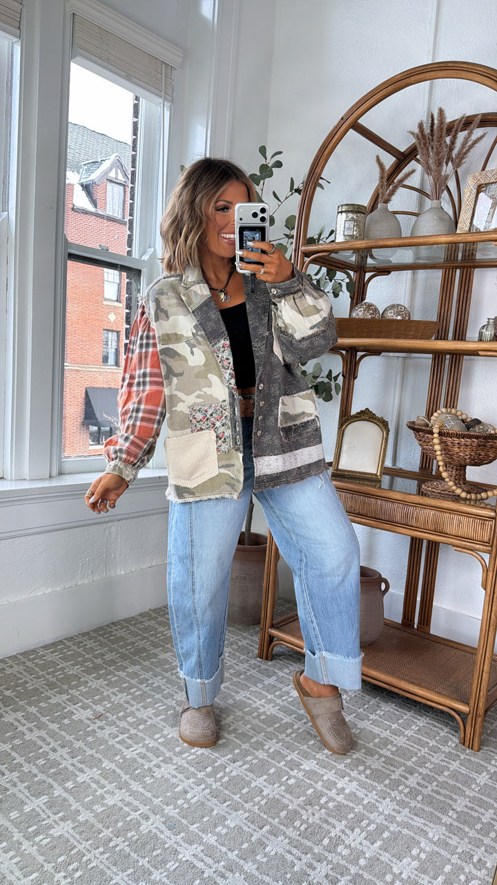 Camo Petal Jacket, Black