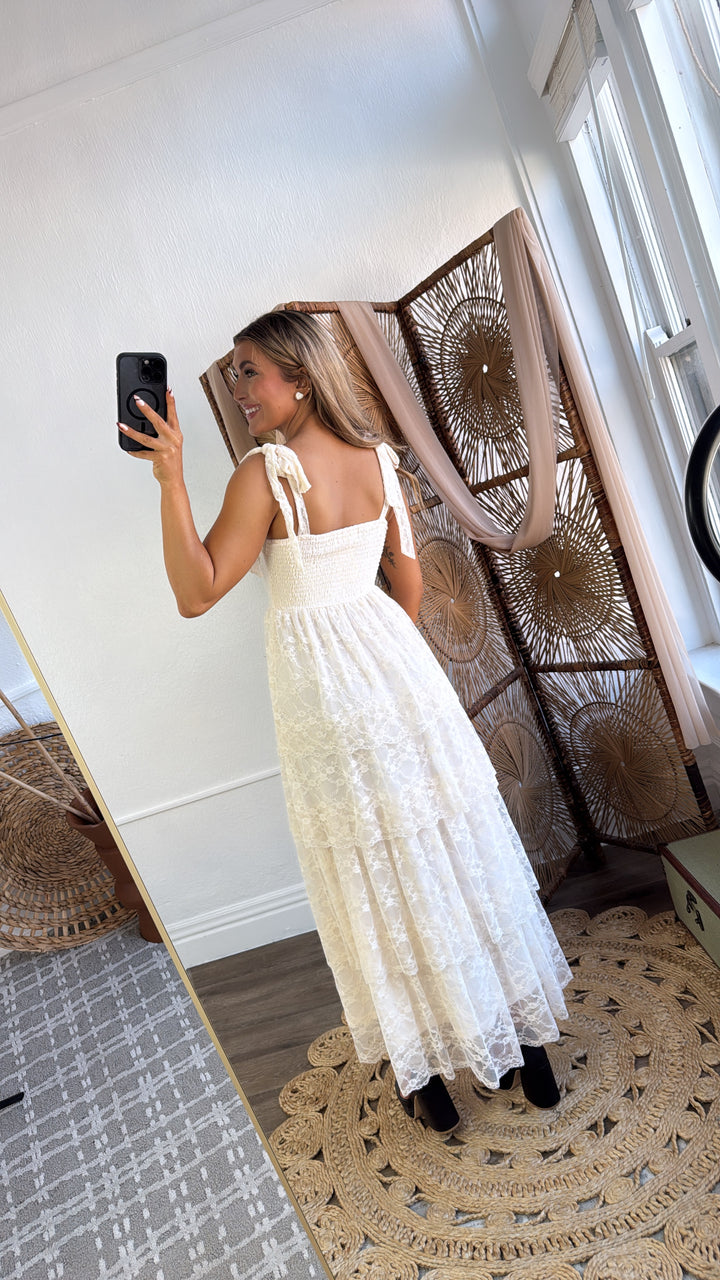 Penelope Floral Maxi Dress, Ivory