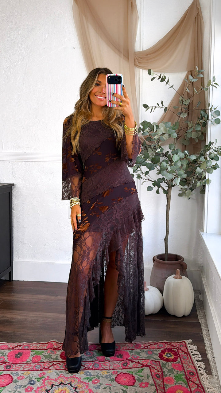 Stunning Beauty Maxi Dress, Mahogany