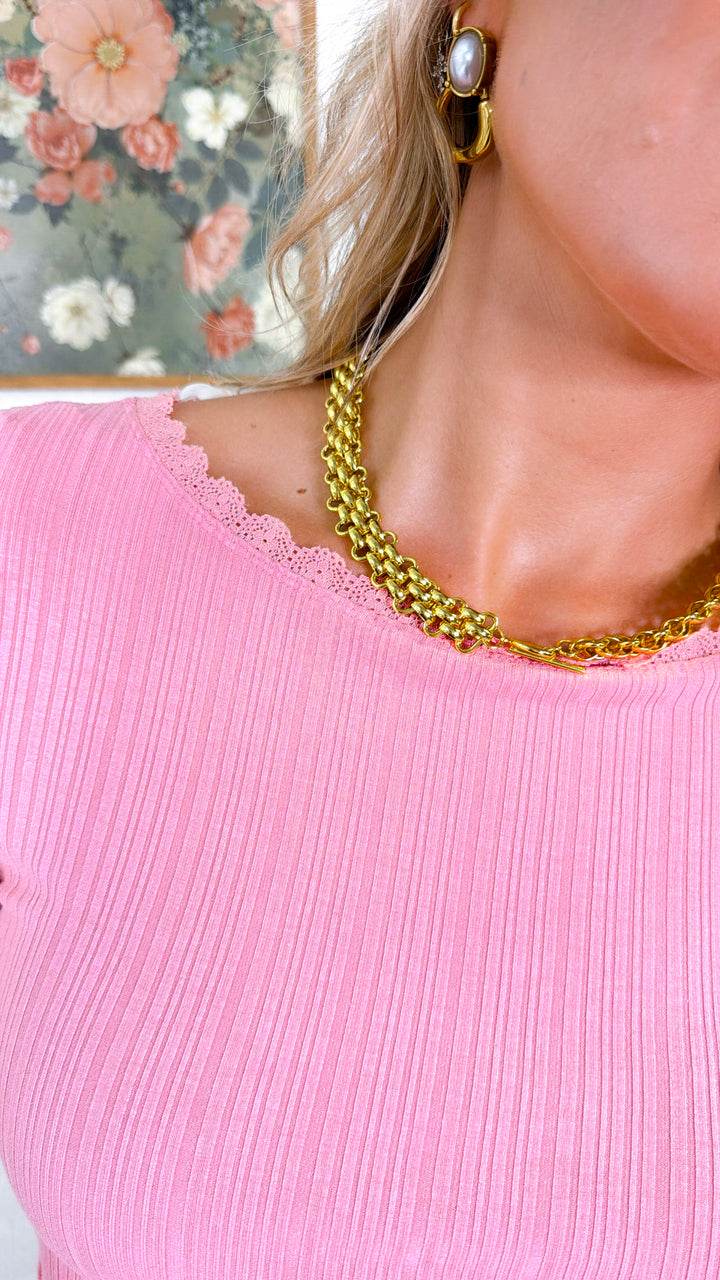 Boat Neck Long Sleeve, Tea Rose