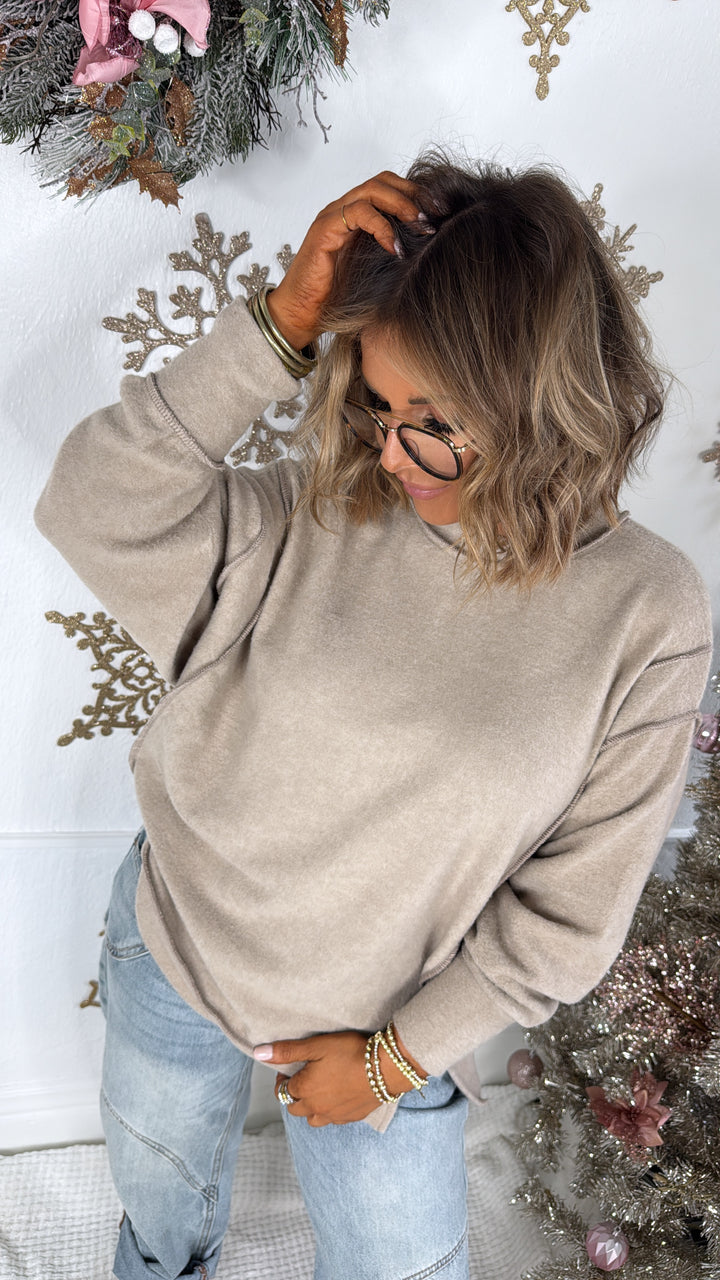 DOORBUSTER: Oversized Sweater, Ash Mocha