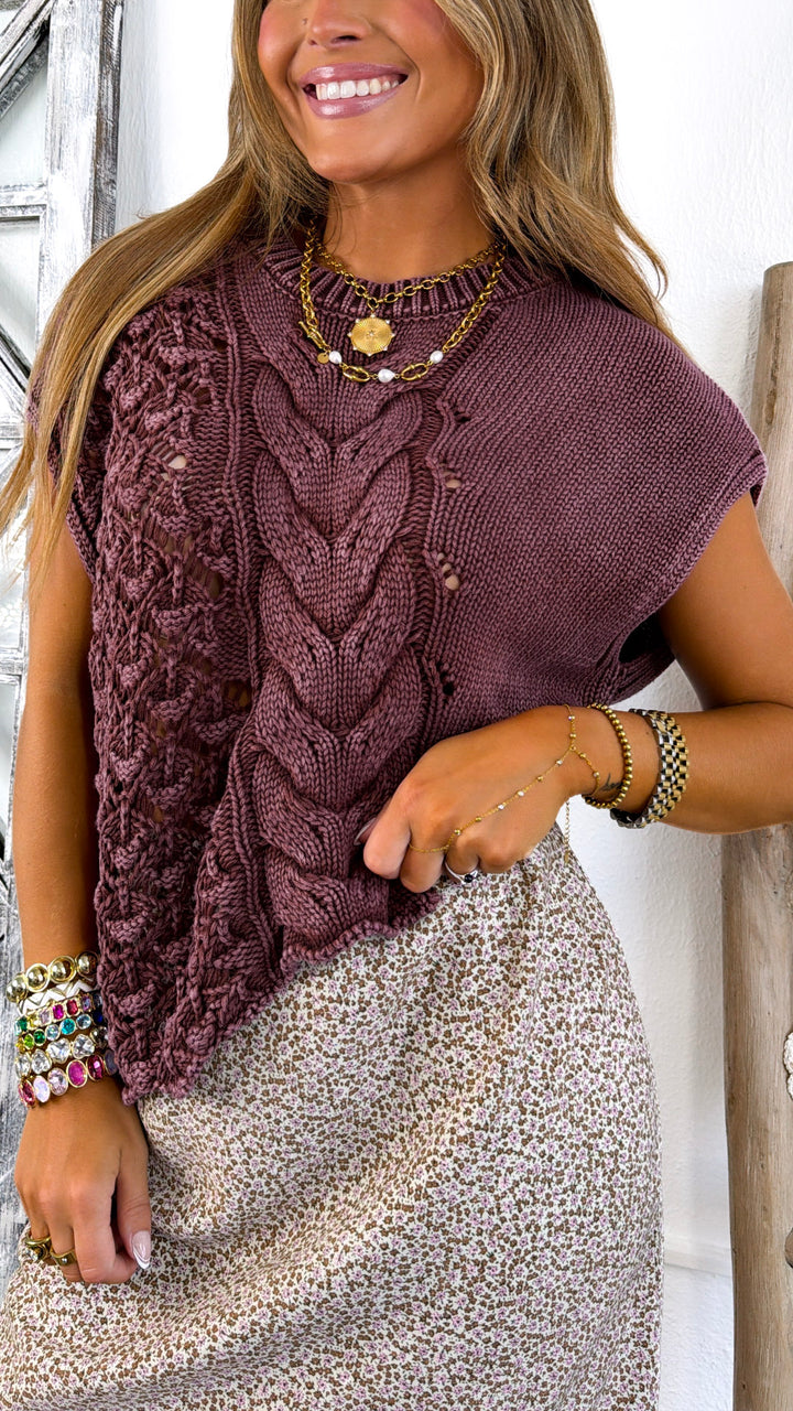 Wild Heart Sweater Tank, Dusty Plum