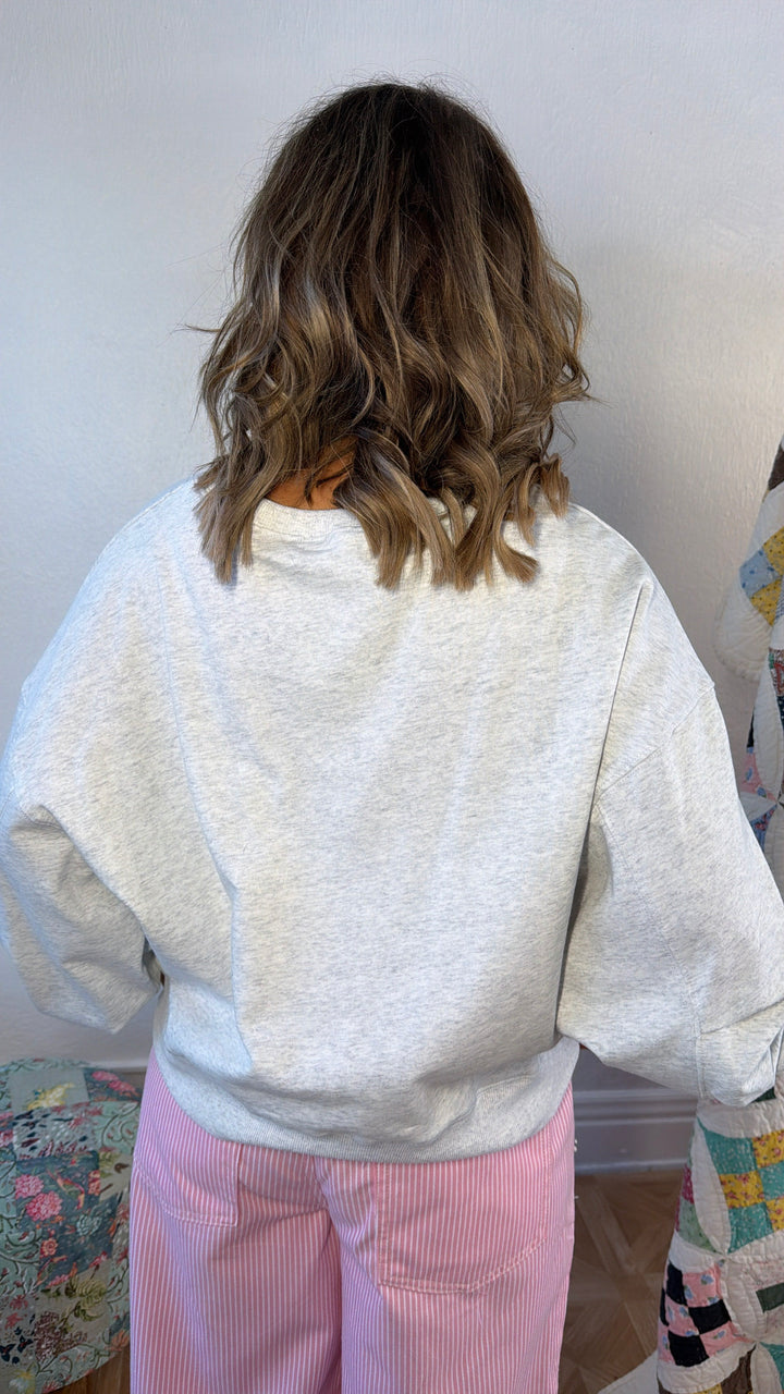 Bunny Trail Crewneck, Heather Grey