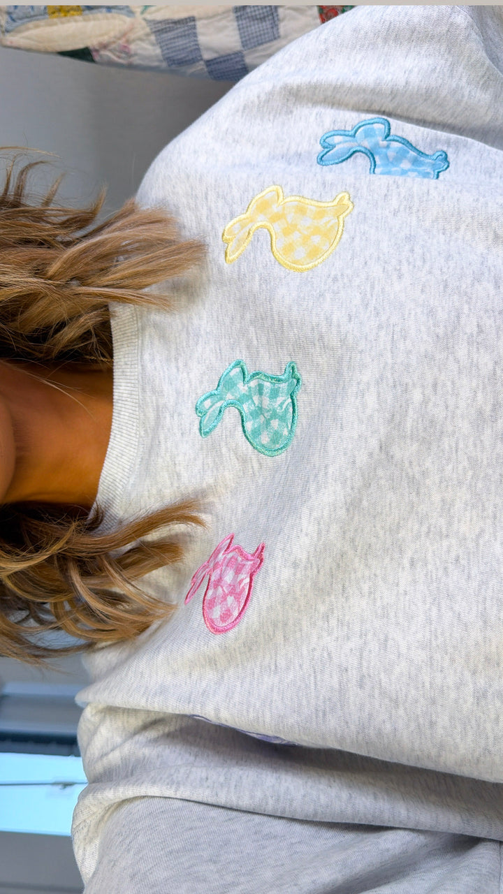 Bunny Trail Crewneck, Heather Grey