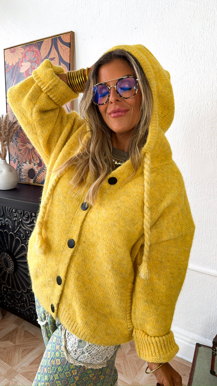 Oversized Chunky Cardigan, Honey