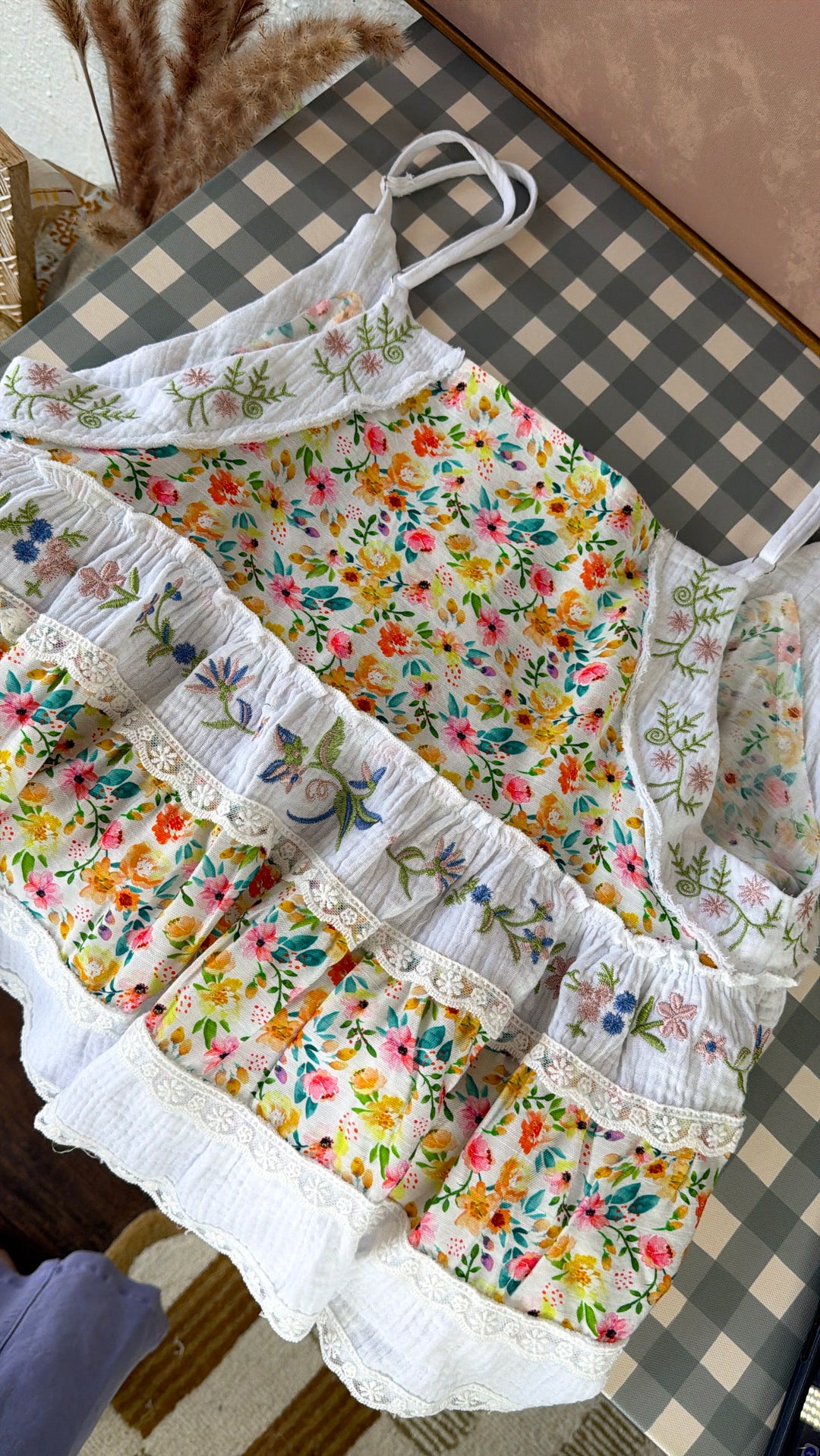 Charlotte Floral Tank, Off White