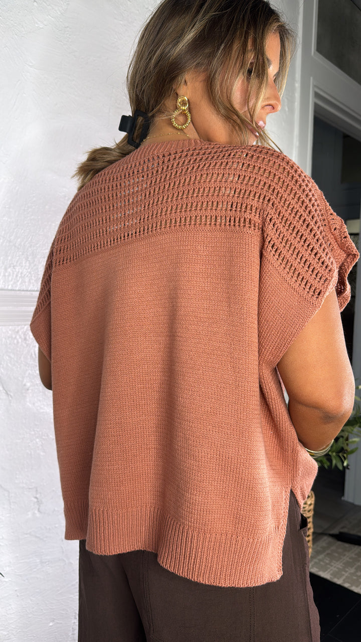 Earth Woven Sweater Tank, Cinnamon