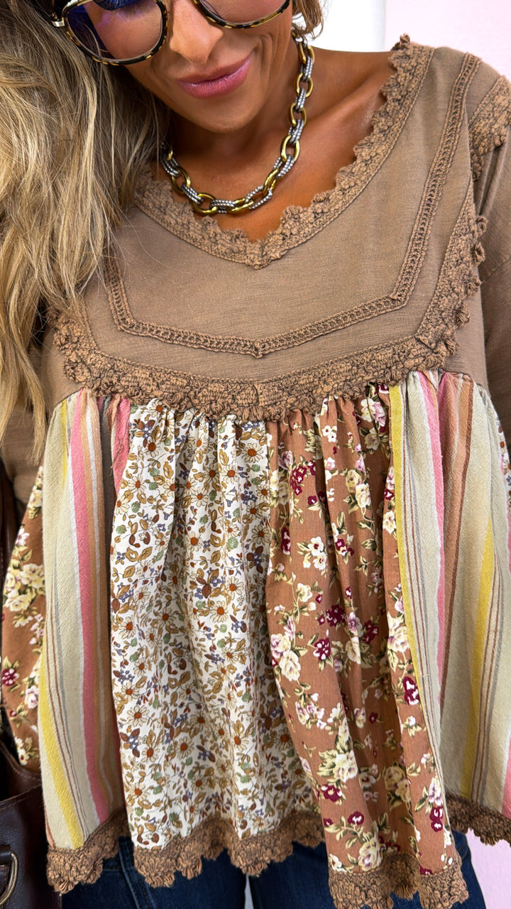 Coastal Mira Blouse, Tan