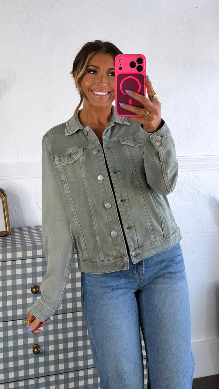 Spring Washed Jacket, Fern
