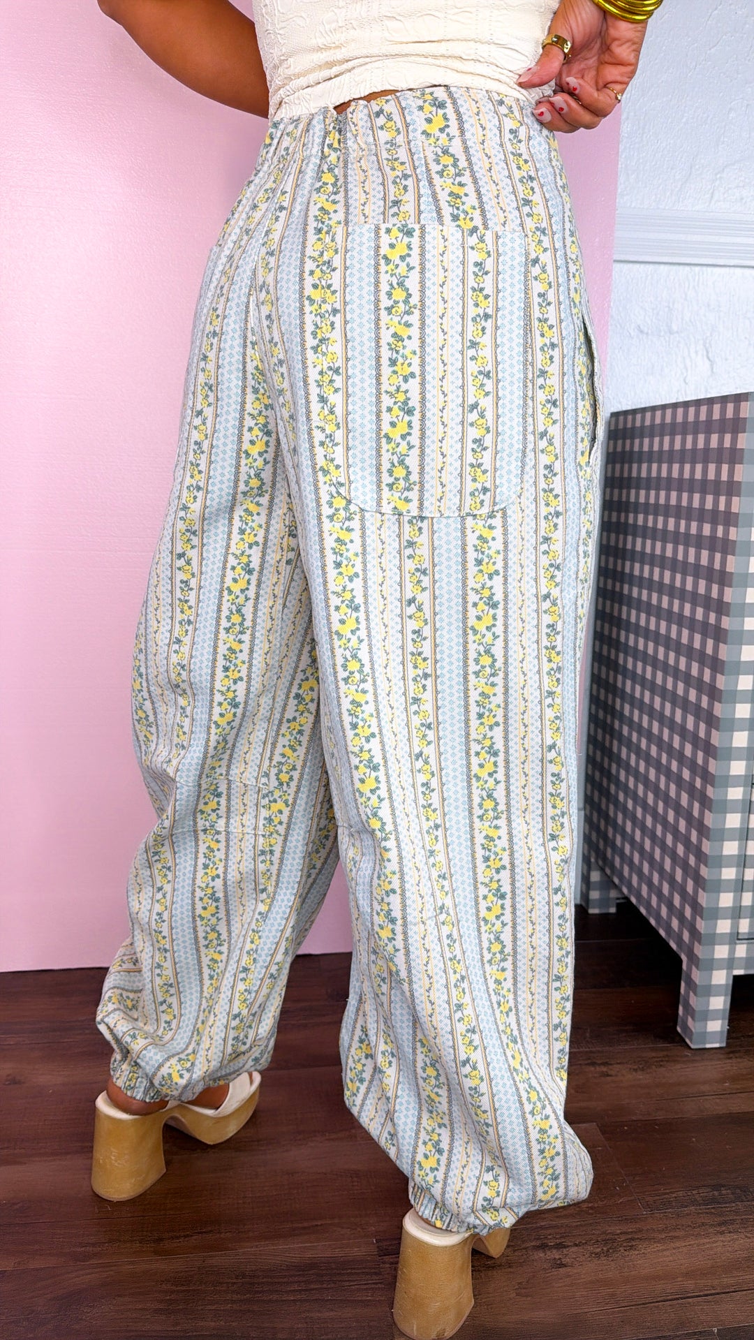 Pearl & Sky Jogger Pants, Lemon Multi