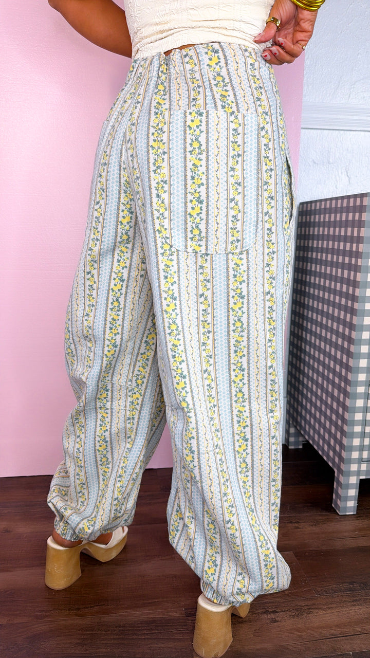 Pearl & Sky Jogger Pants, Lemon Multi