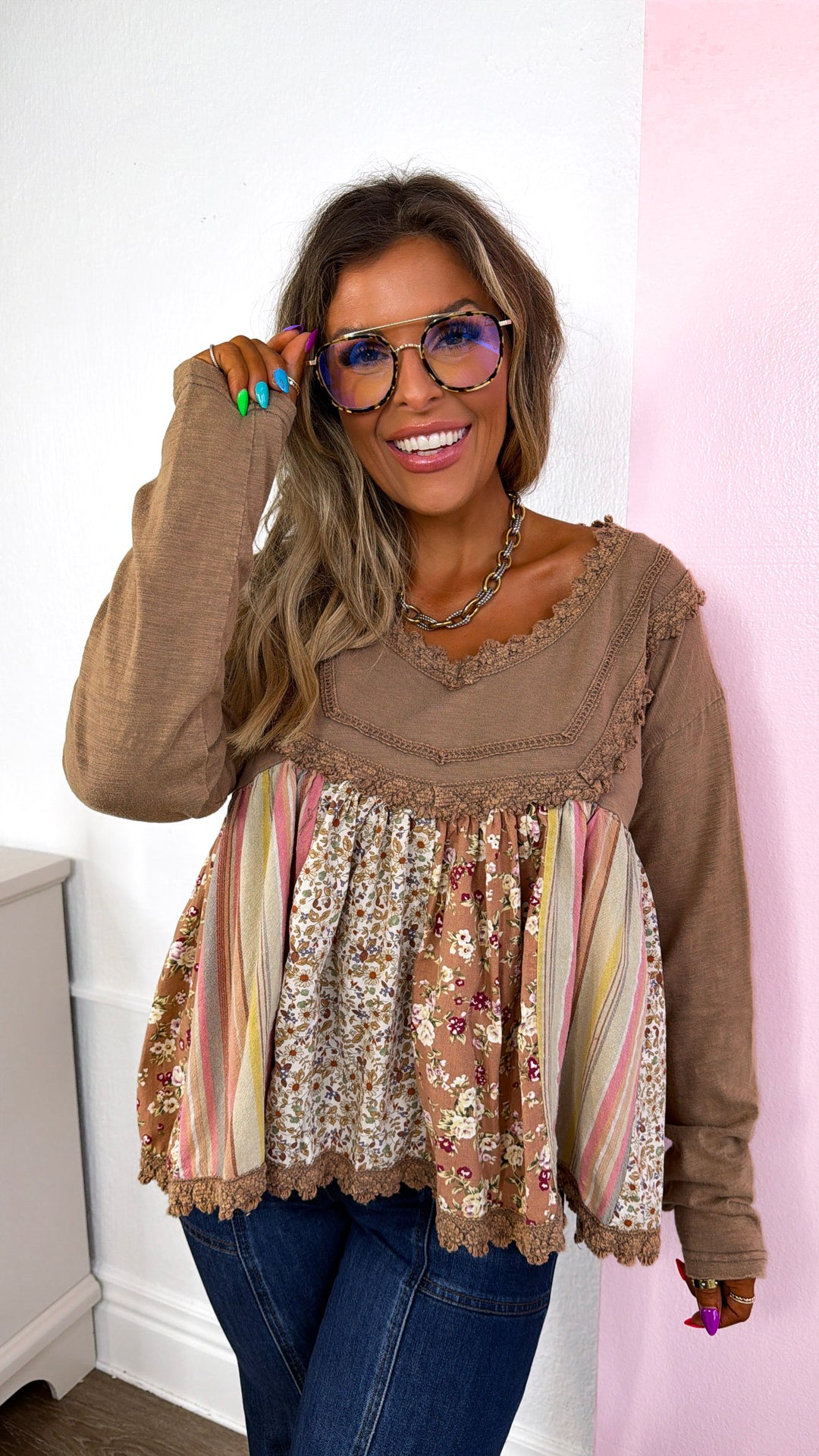 Coastal Mira Blouse, Tan