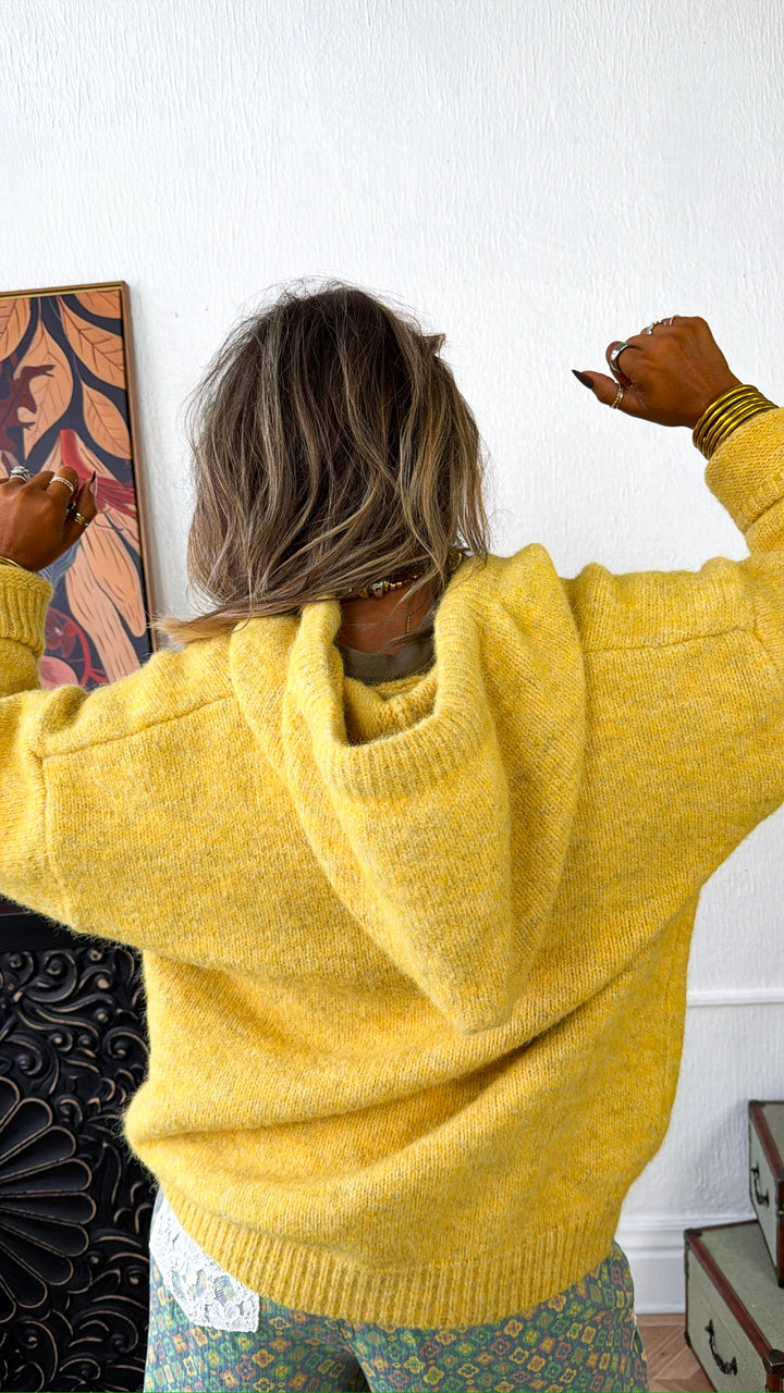 Oversized Chunky Cardigan, Honey