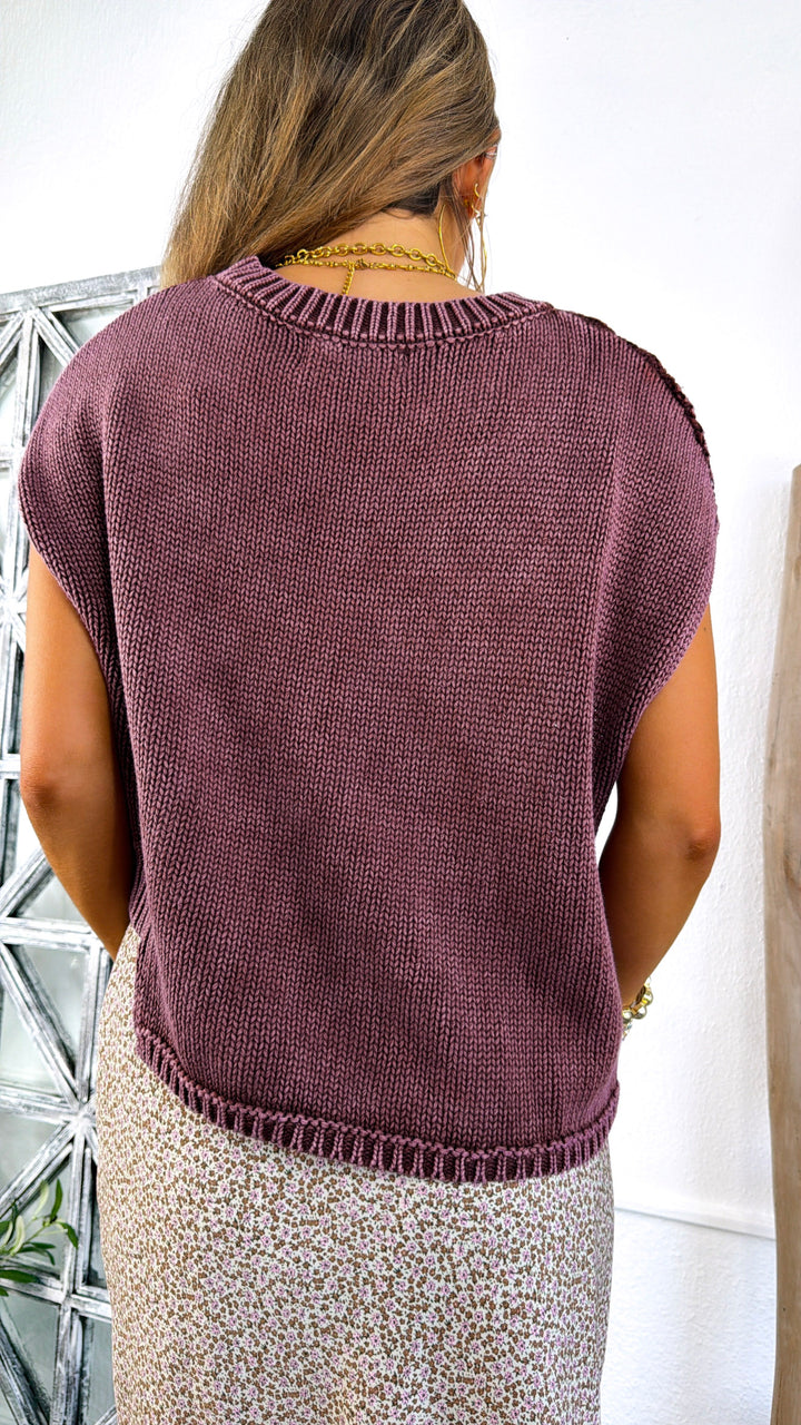 Wild Heart Sweater Tank, Dusty Plum
