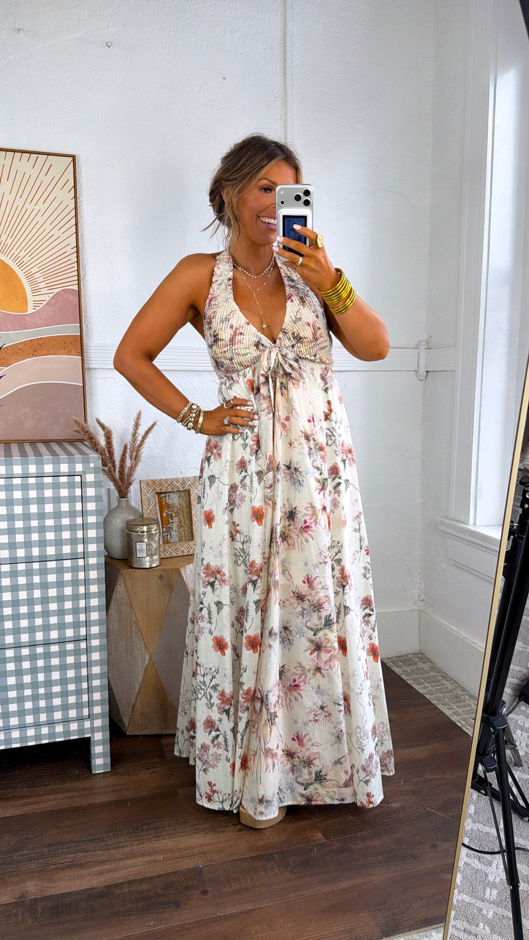 Spring Tide Maxi Dress, Cream