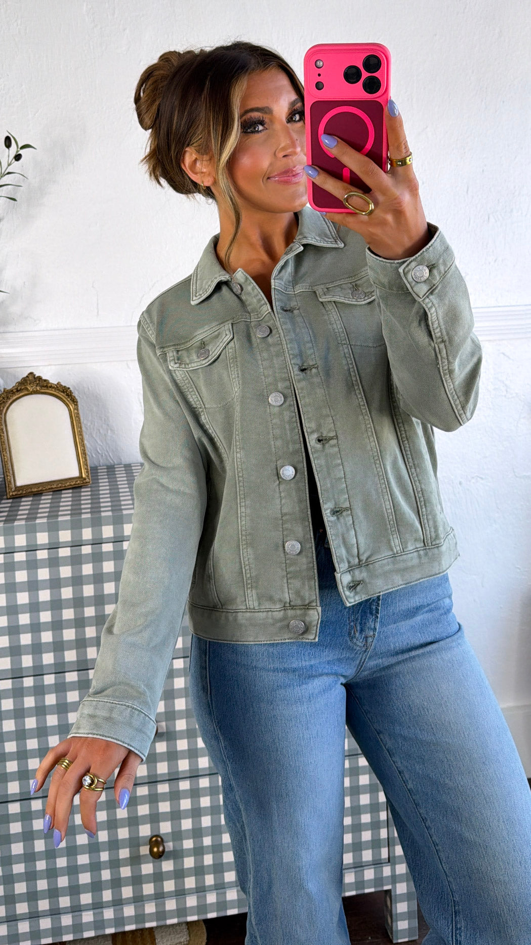 Spring Washed Jacket, Fern