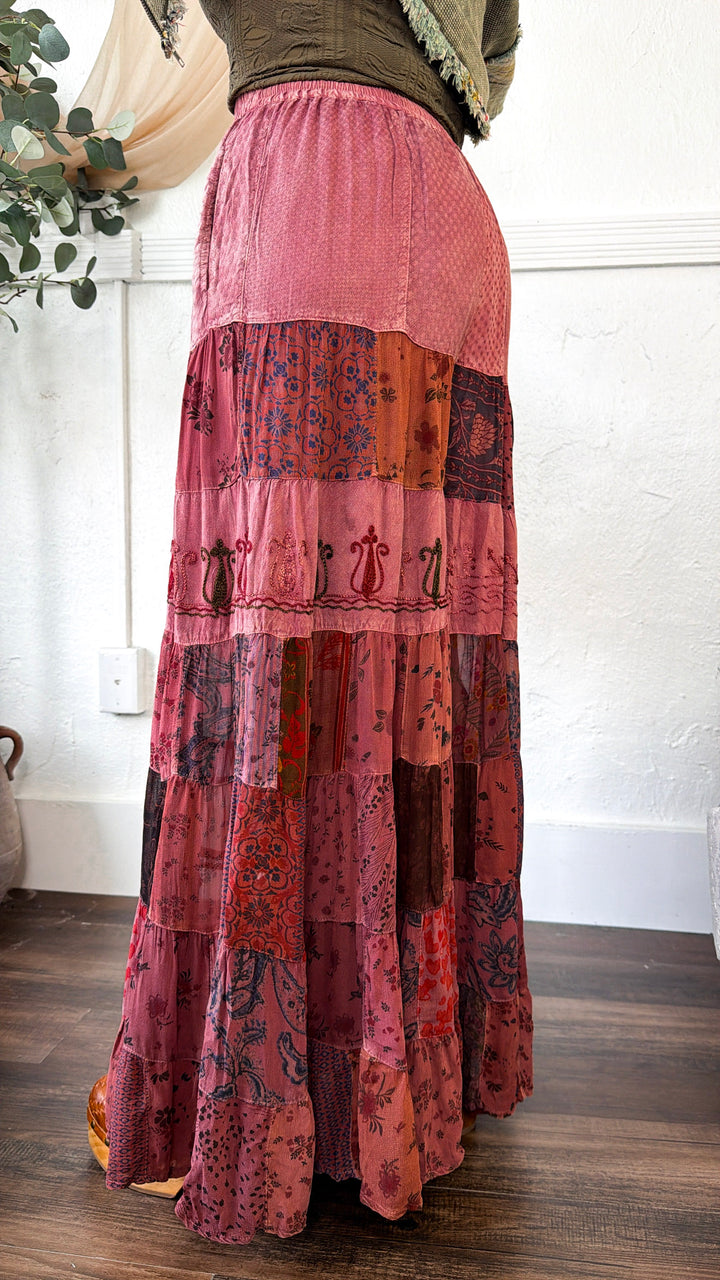 Artistic Work Patched Pants, Garnet Reg