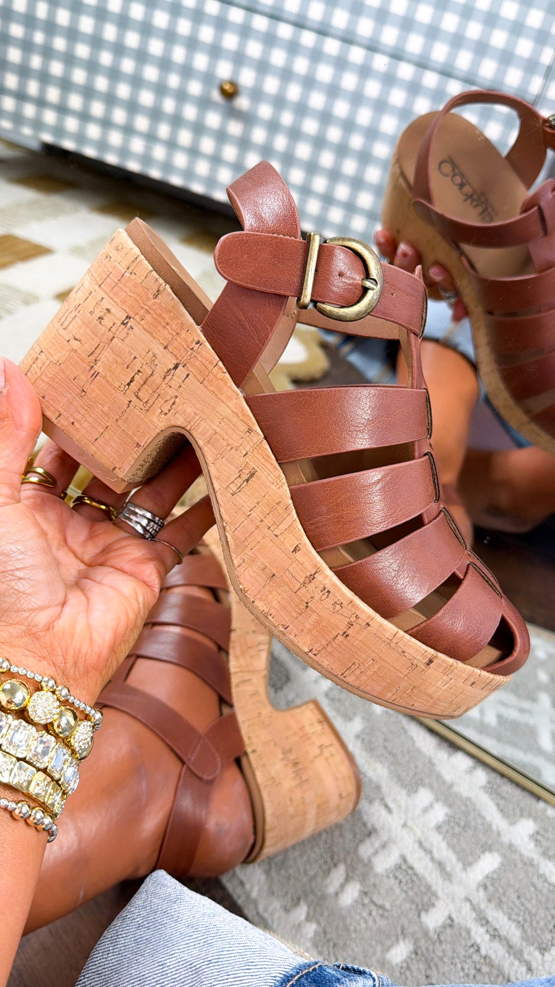 Birdie Soft Wedge Sandal, Bourbon