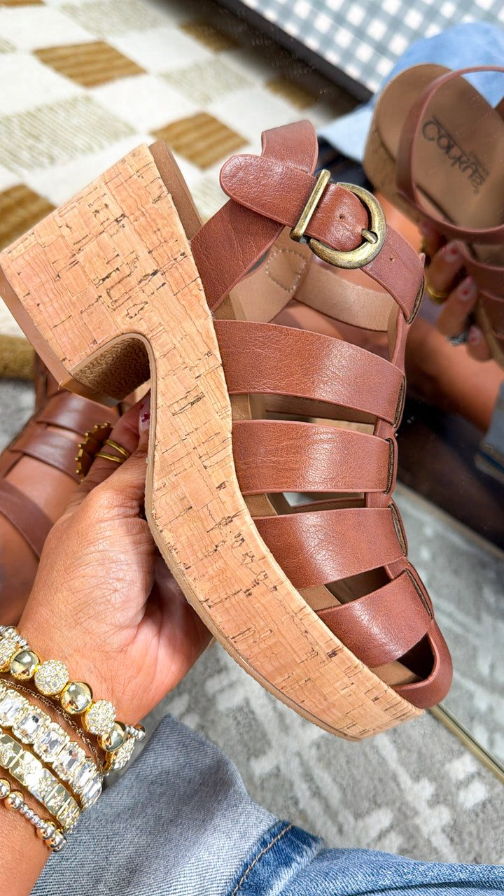 Birdie Soft Wedge Sandal, Bourbon