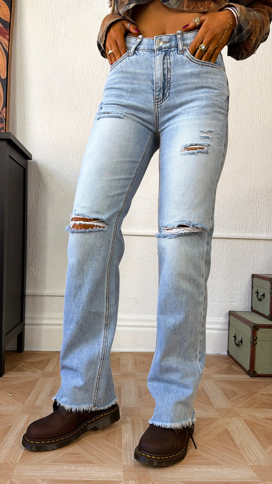 Colter Relaxed Fit Distressed Jeans, Light