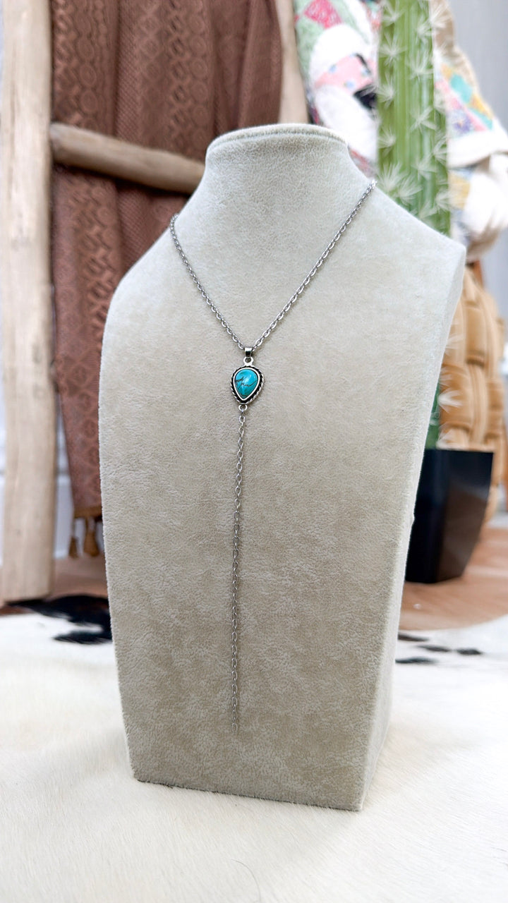 Handmade Drop Necklace, Turquoise