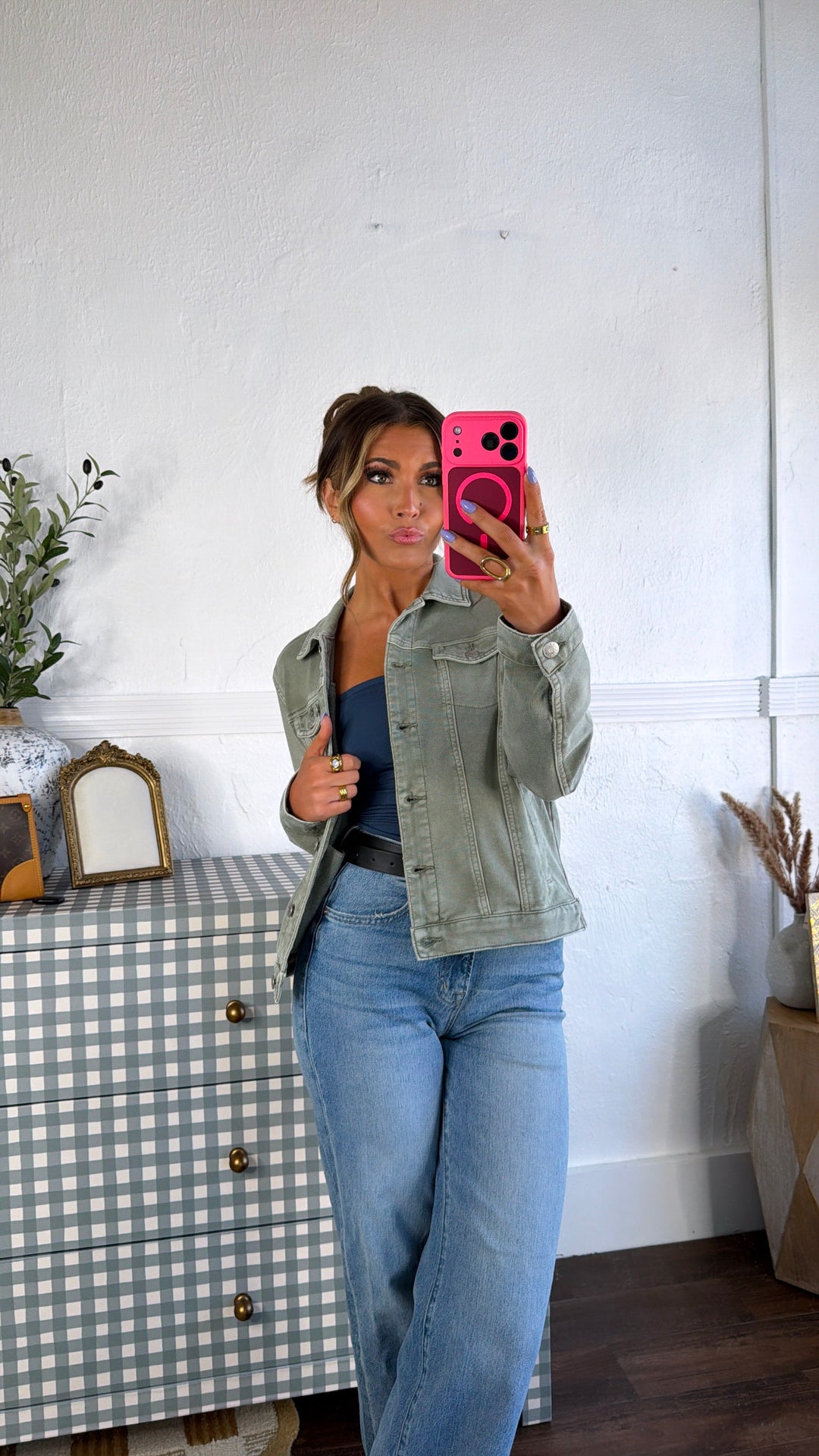 Spring Washed Jacket, Fern