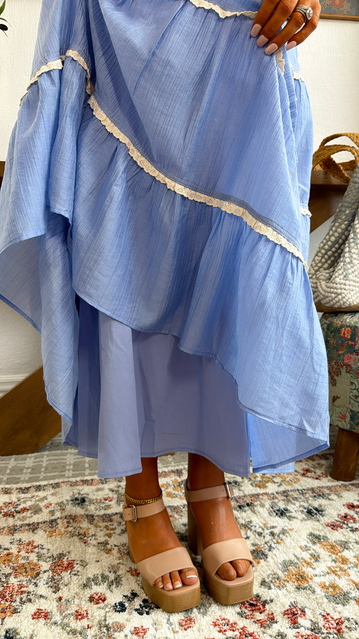 Lily Pad Maxi Dress, Periwinkle